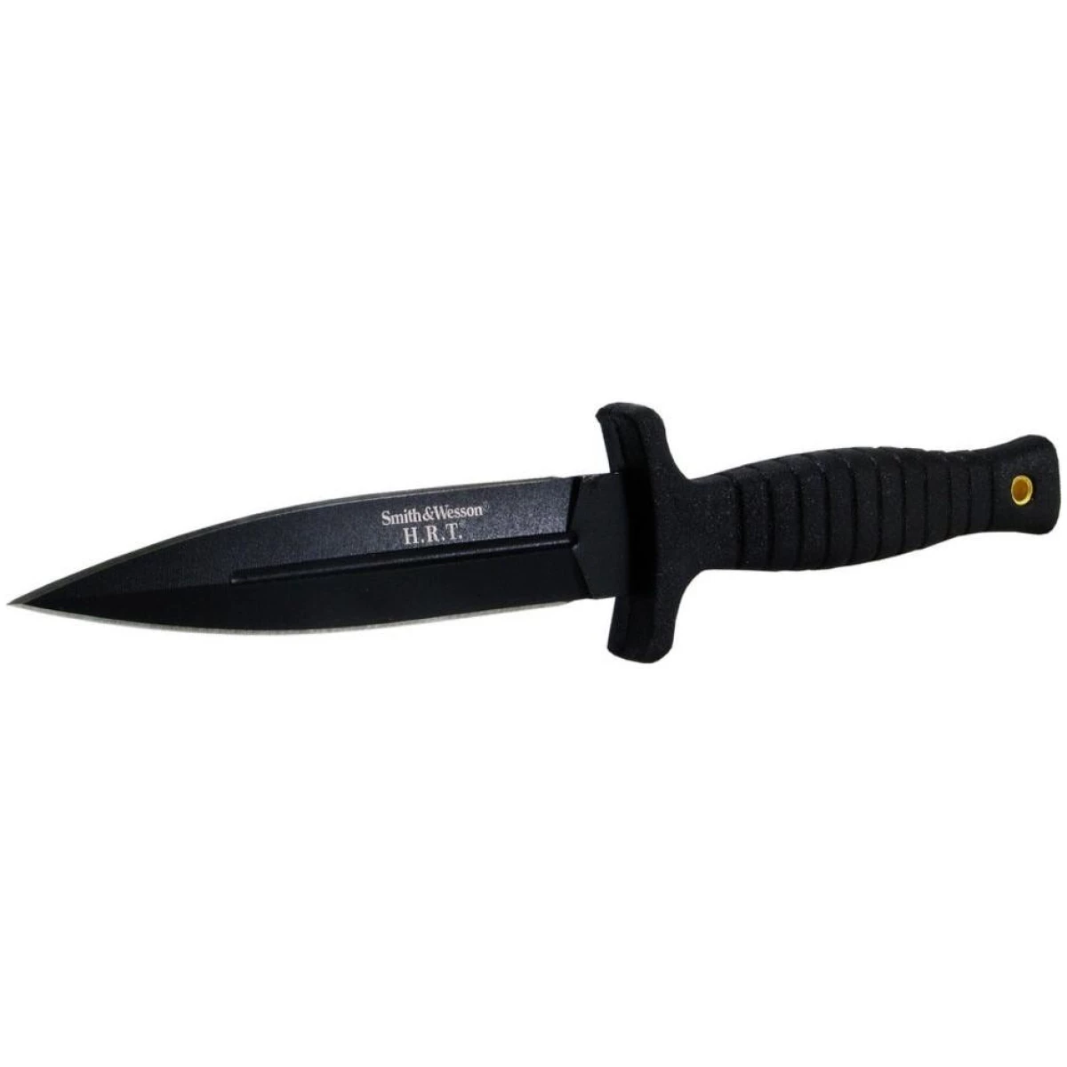 Pfswhrt9bfcp-1. Jpg - smith & wesson h. R. T. False edge fixed knife 4-7/10" dagger blade black - pfswhrt9bfcp 1
