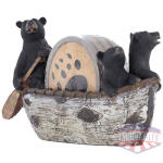 rivers edge bears in a boat