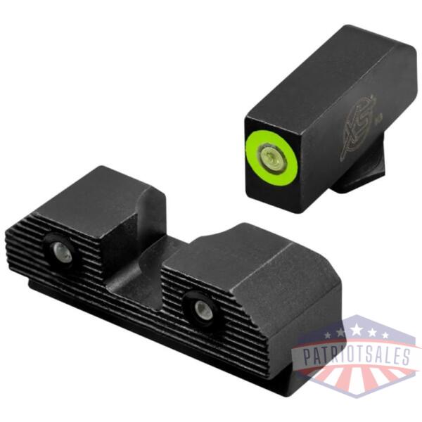 xs sight systems r3d 2.0 night sights for glock green front with black rear