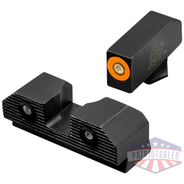 xs sight systems r3d 2.0 night sights for glock 42/43/43x/48 orange front with black rear