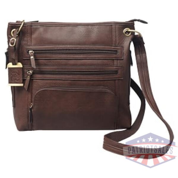 bulldog large cross body purse brn