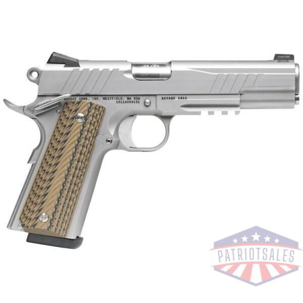 savage 1911 gov't style handgun .45 auto 8rd magazines (2) 5" barrel stainless steel with rail
