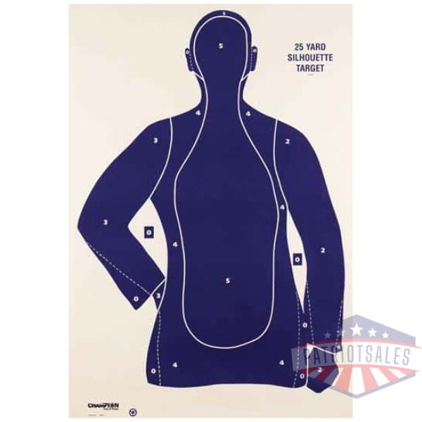champion le targets b21-e 25 yd. police silhouette target -100/pack