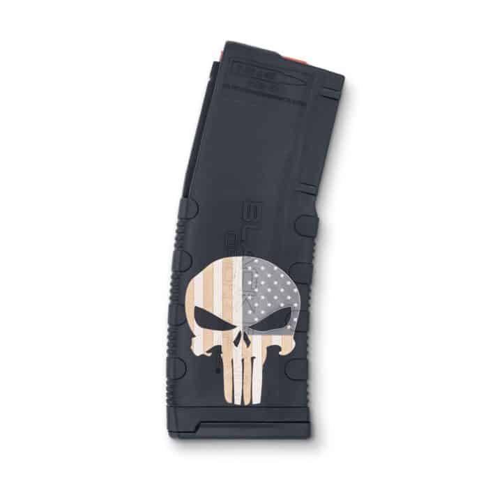 Irbromag30punishwflagjpg - black rain ordnance punisher with flag ar magazine 5. 56x45 30/rd - irbromag30punishwflag