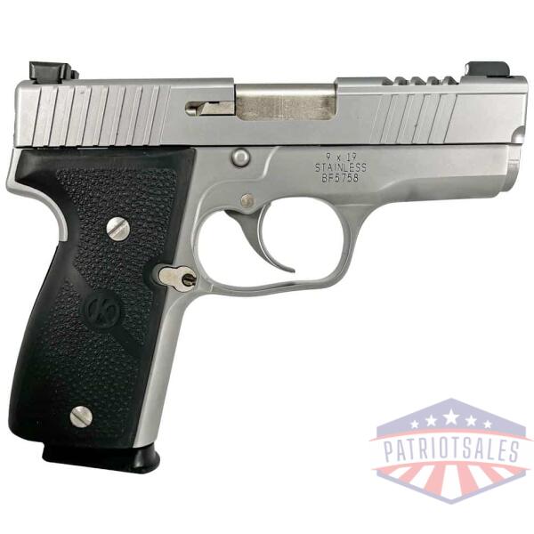 kahr k9 limited edition cut out stainless steel slide handgun 9mm  luger 7/rd magazines 3.6" barrel truglo sights