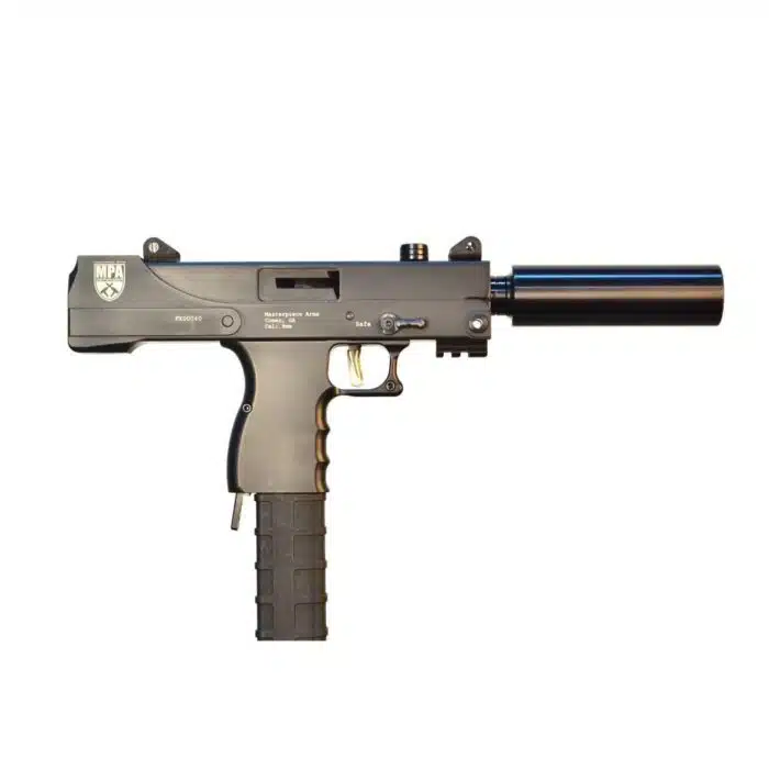 Masterpiece arms defender mpa30t handgun 9mm luger 30rd magazine 4. 5" threaded barrel black - image 1