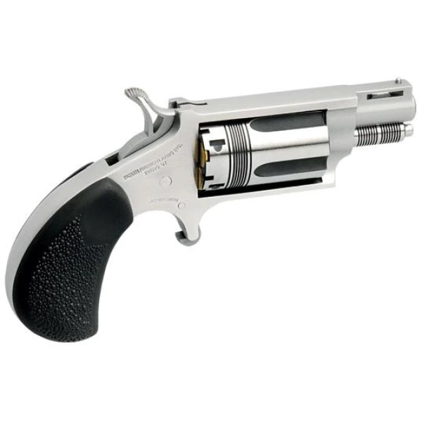 NAA .22 Mag Wasp Handgun .22 WMR 5rd Capacity 1.125" Barrel Silver with Black Grips