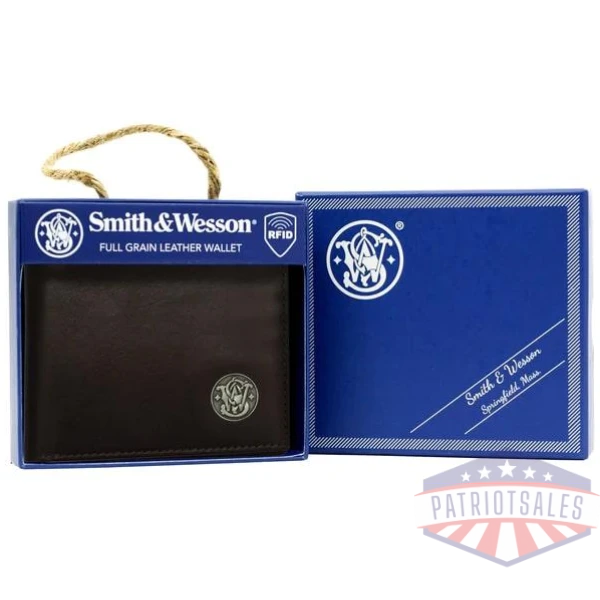 rugged rare s&w bi fold wallet brown