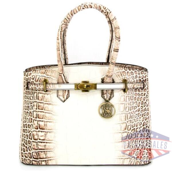 rugged rare smith & wesson croc concealed carry handbag beige