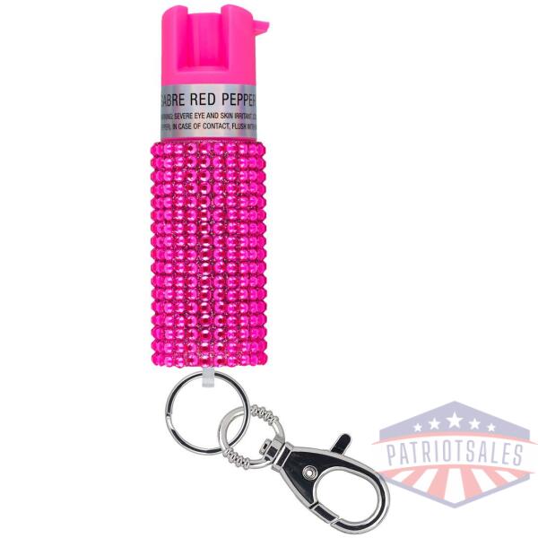 sabre jeweled pepper spray with key ring pink