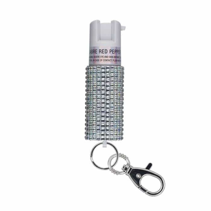 Srkrjwh02-1jpg - sabre jeweled pepper spray with key ring silver - srkrjwh02 1