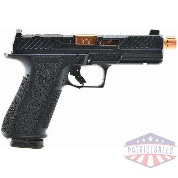 shadow systems dr920 optic elite slide handgun 9mm luger 17rd magazine  5" threaded bronze barrel front night sight