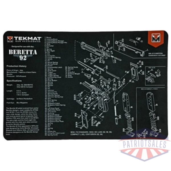 tekmat pistol mat beretta 92 blk