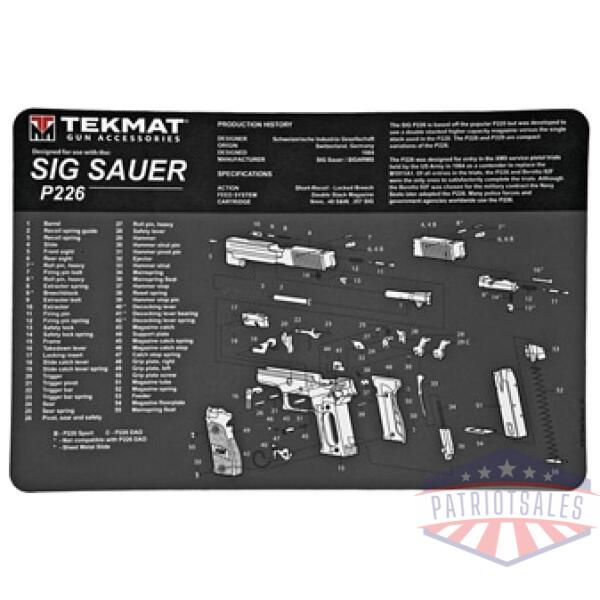 tekmat pistol mat sig p226 blk