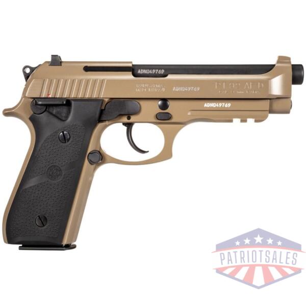 taurus pt92 handgun 9mm luger 17rd magazines (2) 5" barrel fde black hogue grip