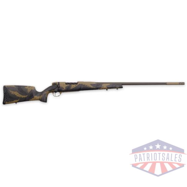 weatherby mark v apex rifle 6.5 wby rpm 4rd magazine 24" barrel tan and brown with muzzle brake