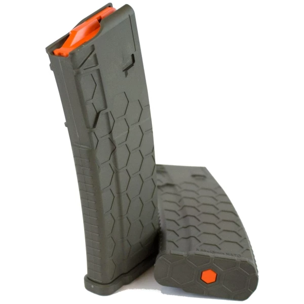 Sentry Hexmag Series 2 AR-15/M4/M16 Rifle Magazine OD Green with Orange Follower .223/5.56x45mm 30/rd