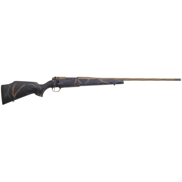 Weatherby MK V Weathermark Limited Rifle 6.5 Creedmoor Mag 4rd Capacity 24" Fluted Barrel Black/Gray/Bronze Stock