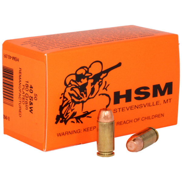 HSM RMFG 40S&W 180GR PLATED