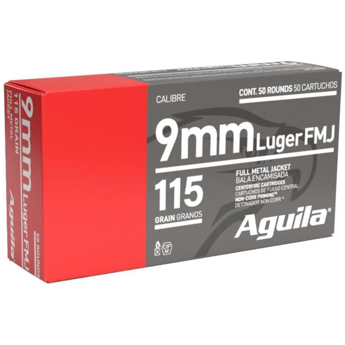 Au1e097704-centerfire. Jpg - aguila handgun ammuntion 9mm luger 115 gr fmj 1150 fps 50/ct - au1e097704 centerfire