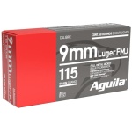 Aguila Handgun Ammuntion 9mm Luger 115 gr FMJ 1150 fps 50/ct