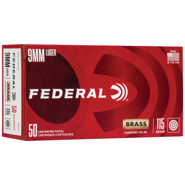 FEDERAL 9MM LUGER 115GR FMJ