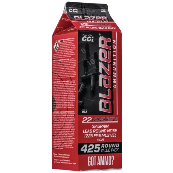 CCI Blazer Rimfire Ammunition .22 LR 38gr LRN 1235 fps 425/ct (Carton)