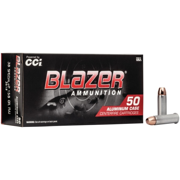 CCI Blazer Aluminum Handgun Ammunition .38 Spl +p 158 gr. FMJ 850 fps 50/ct
