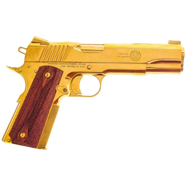 Standard Manufacturing Standard 1911 Handgun .45 ACP 7rd Magazine 5" Barrel TiN Gold