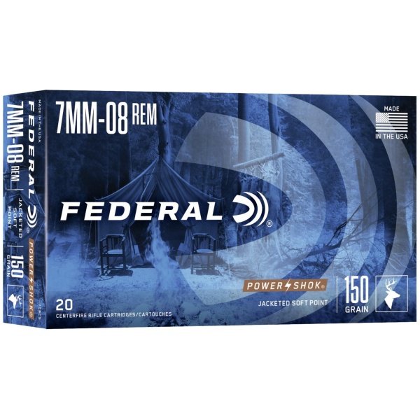 Federal Power-Shok Rifle Ammunition 7mm-08 Rem 150 gr SP 2650 fps - 20/box