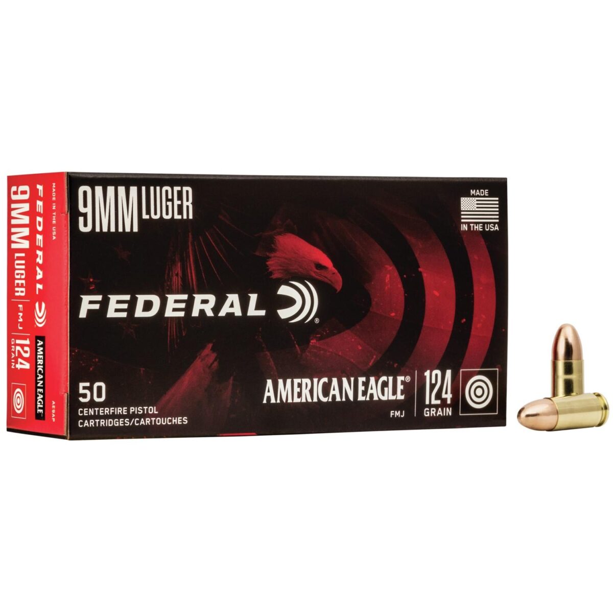 Faae9ap_2. Jpg - american eagle handgun ammunition 9mm luger 124 gr fmj 1150 fps 50/ct - faae9ap 2