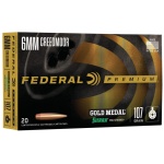 Federal Premium Gold Medal Sierra Matchking Ammunition 6mm Creedmoor 107 gr BTHP 3000 fps 20/ct