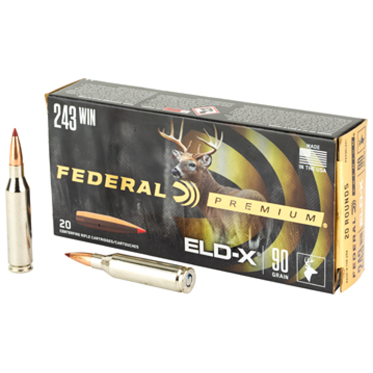 Fed prm 243win 90gr eld-x 20/200 - image 1