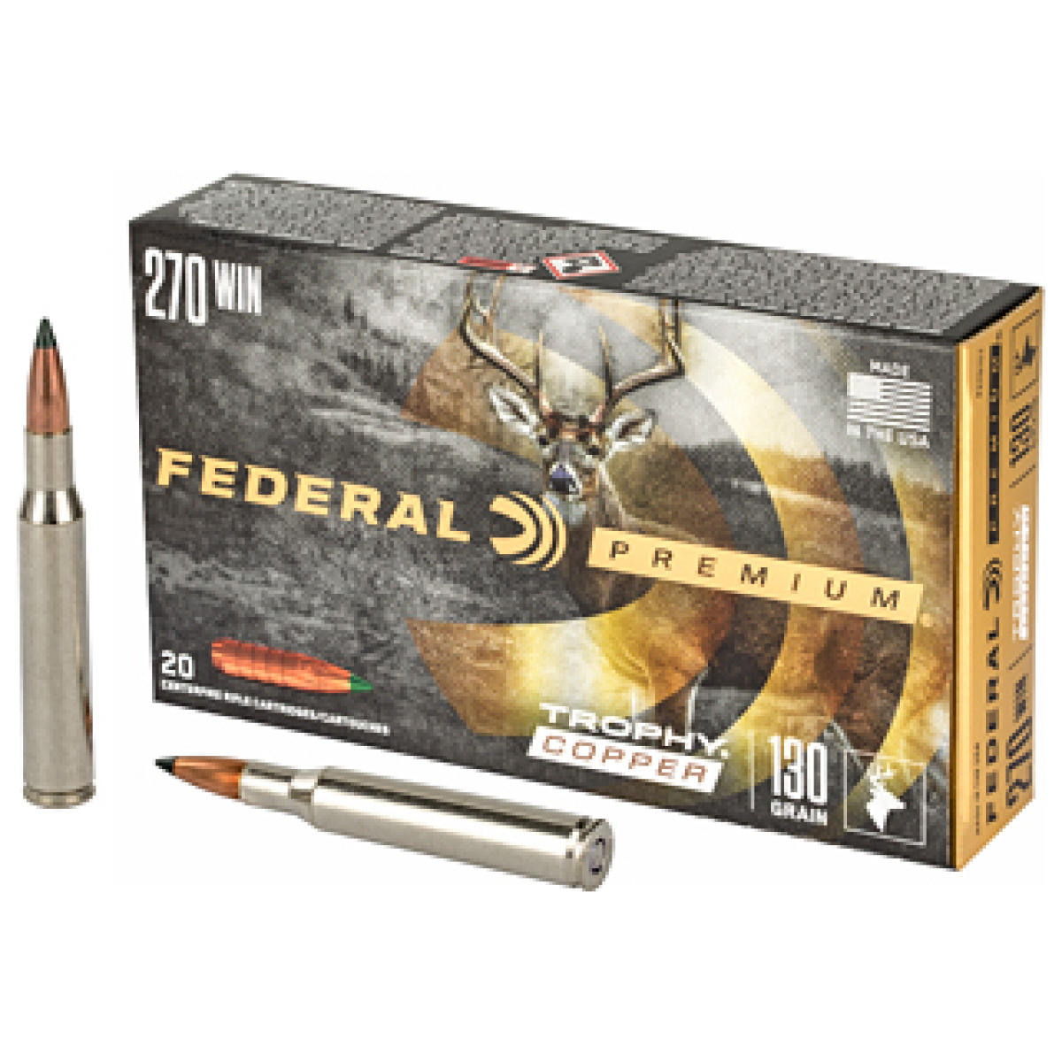 Fed prm 270win 130gr trphy copper 20 - image 1
