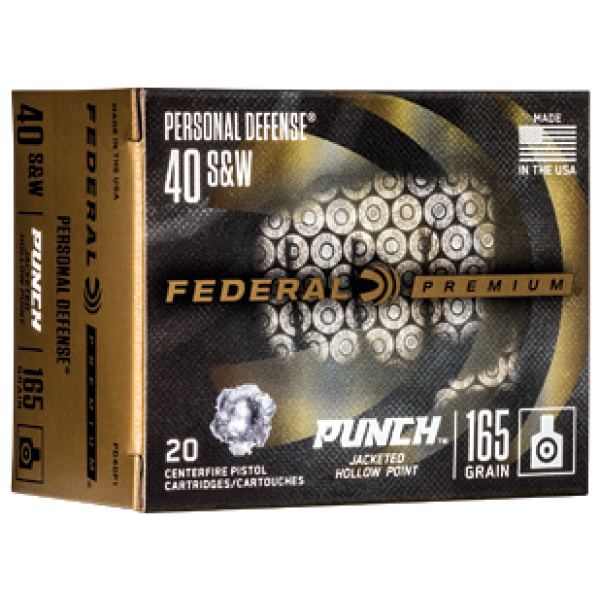 FED PUNCH 40 S&W 165GR JHP 20/200
