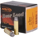 HSM Bear Load Hard Cast Handgun Ammunition .41 Rem Mag 230gr SWC Gas Check 1233 fps 20/ct
