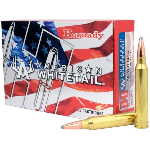 Hornady American Whitetail Rifle Ammunition .300 Win 150 gr SP 2979 fps - 20/box