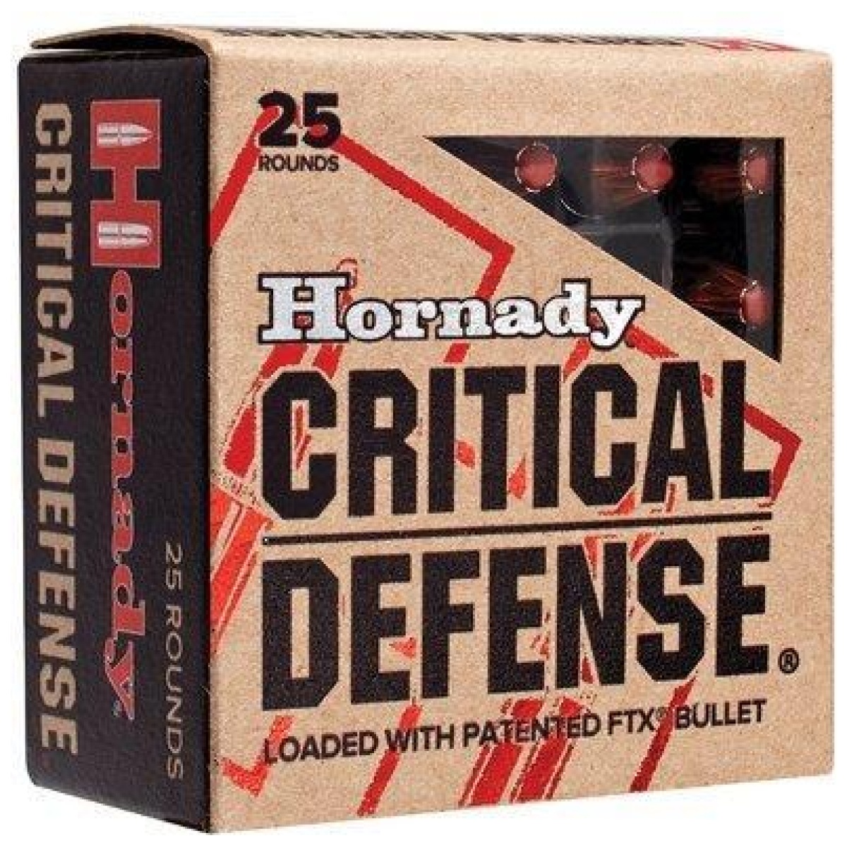 Hornady critical defense handgun ammo. 380 acp 90 gr ftx 1000 fps 25/ct - image 1