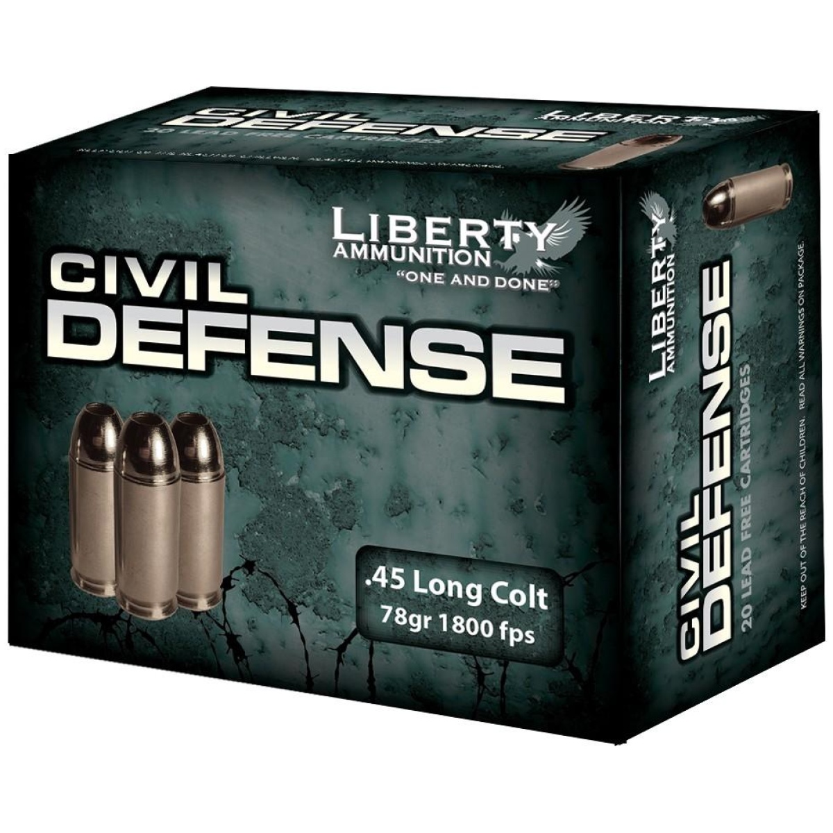 Ivlacd45031. Jpg - liberty civil defense handgun ammunition. 45 colt 78 gr schp 1800 fps 20/ct - ivlacd45031