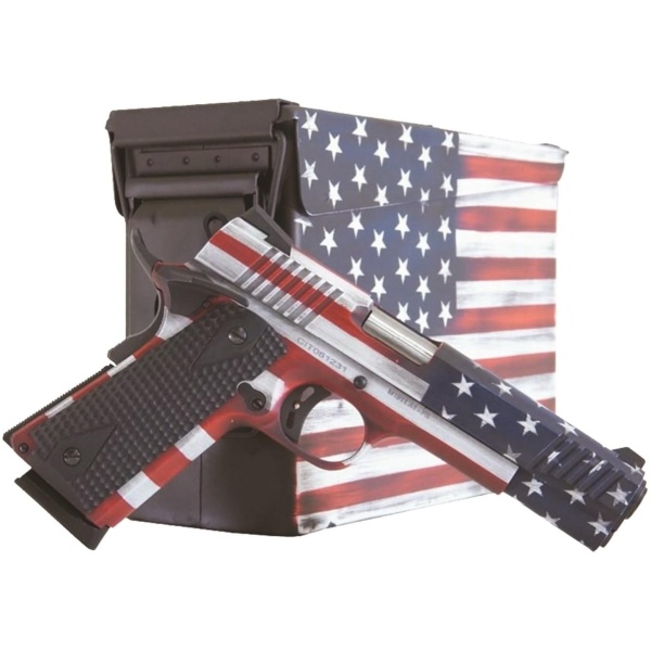 Citadel Red White and Blue Cerakote 1911-A1 8rd Magazine 5" Barrel G10 Grips with Ammo Can