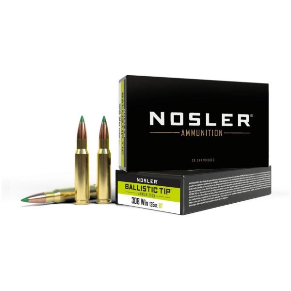 Nosler Ballistic Tip Rifle Ammunition 308 Win 125gr Ballistic Tip Hunting Ammo (20 ct.)