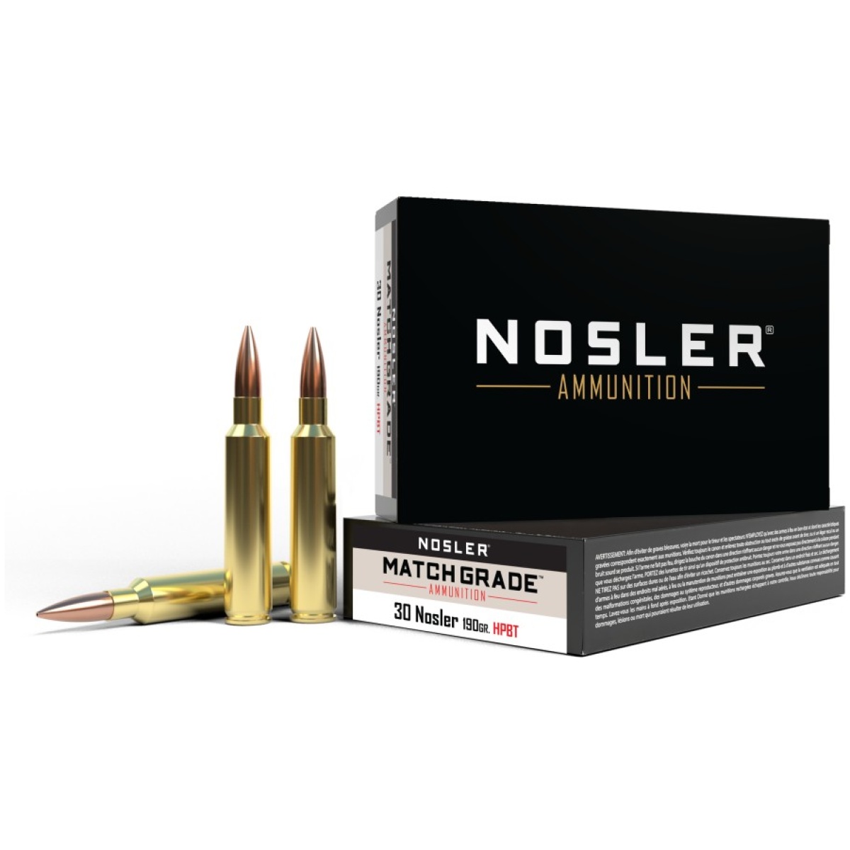 No60029-1. Jpg - nosler match grade rifle ammunition 30 nosler 190 gr cc 3050 fps 20/ct - no60029 1