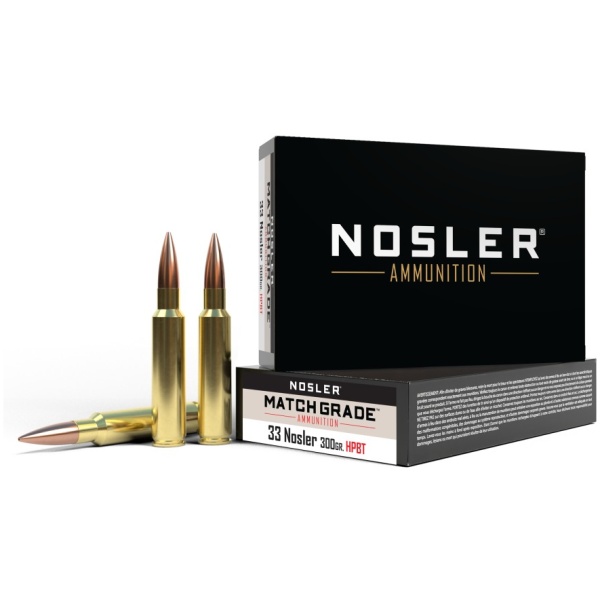 Nosler Match Grade Rifle Ammunition .33 Nosler 300 gr CC 2550 fps 20/ct