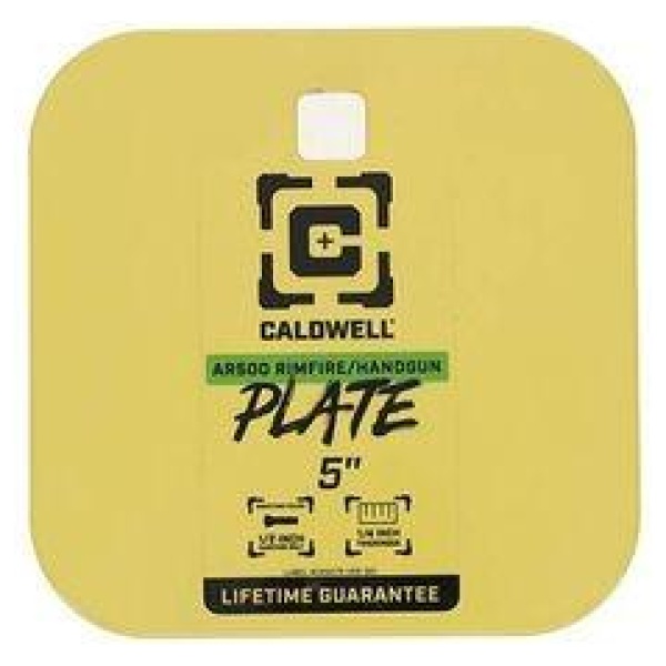 Caldwell AR500 1/4'' Rimfire/Handgun 5'' Square Gong Yellow
