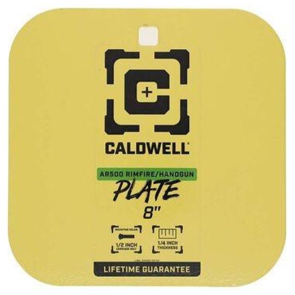 Caldwell AR500 Rimfire/Handgun Target 8" Gong 1/4" Yellow