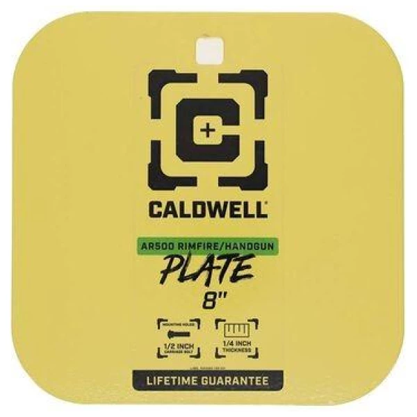 Caldwell AR500 Rimfire/Handgun Target 8" Gong 1/4" Yellow