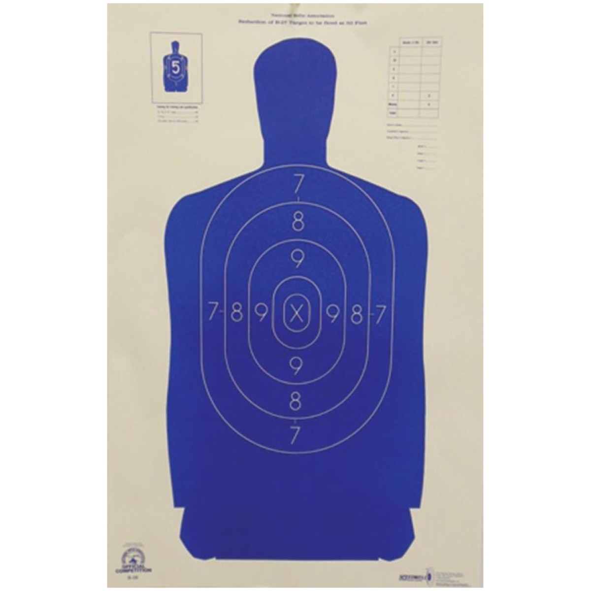 Speedwell official nra police qualification silhouette police silhouette reduced 50 ft. 14" x 21. 5" - image 1