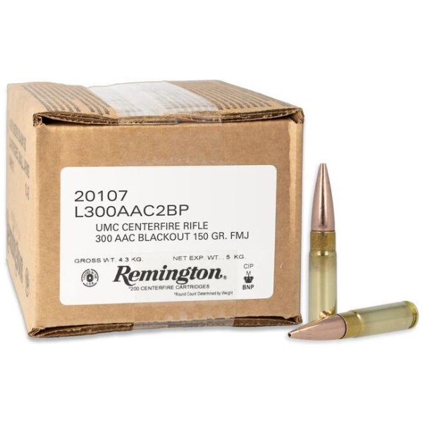 Remington UMC Loose Bulk Rifle Ammunition .300 AAC Blackout 150 gr. FMJ 1905 fps 200/ct (Bulk Pack)
