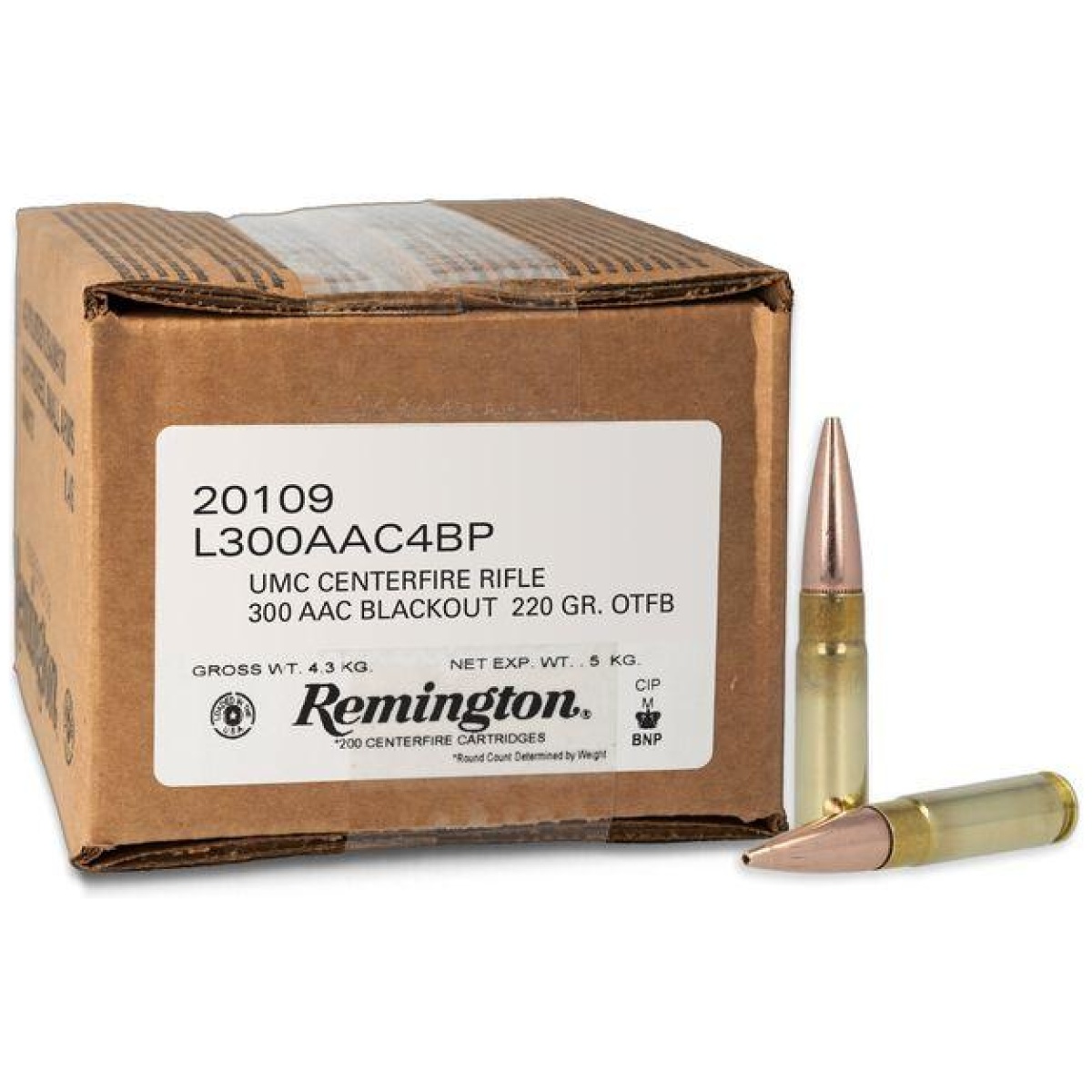 Rt20109-1. Jpg - remington umc loose bulk rifle ammunition. 300 aac blackout 220 gr. Fmj 1015 fps 200/ct (bulk pack) - rt20109 1