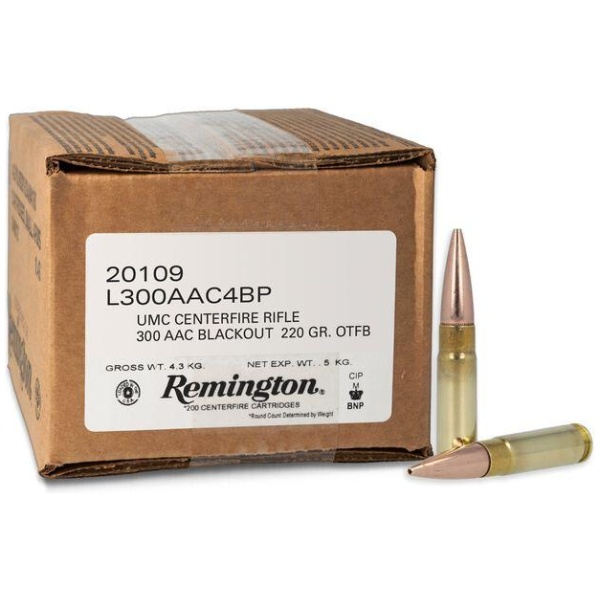 Remington UMC Loose Bulk Rifle Ammunition .300 AAC Blackout 220 gr. FMJ 1015 fps 200/ct (Bulk Pack)